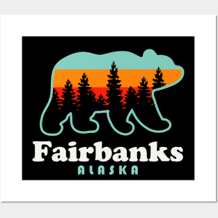 Fairbanks Alaska Vacation Travel Bear Trees Posters and Art